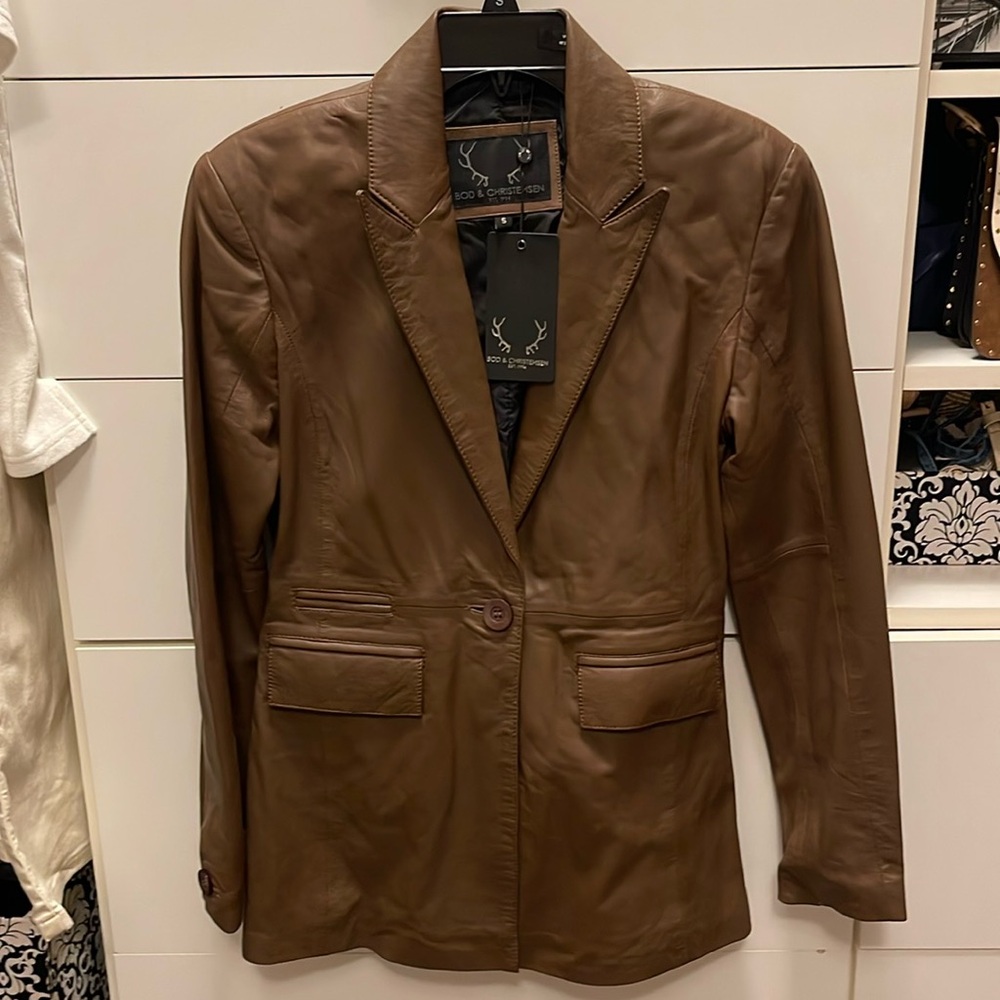 Bod and Christensen genuine leather blazer